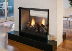 Monessen 36 Inch Lo-Rider Clean Face See-Through Vent-Free Fireplace Firebox with Traditional Firebrick