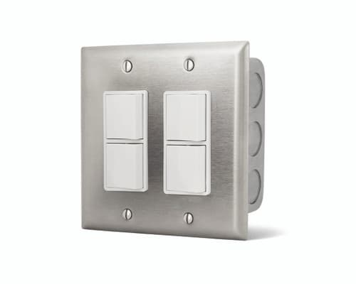 Infratech Dual Duplex Switch with Wall Plate and Gang Box (14-4305)
