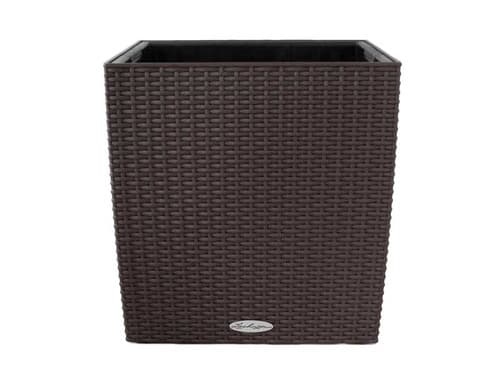 Lechuza CUBE Cottage 40 Planter - Mocha Wicker (15385)