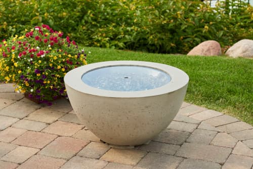 Outdoor Great Room Company Crystal Fire 20" Round Burner 20" Round Grey Glass Cover (20RGGC)