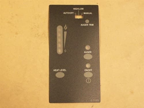 Enviro & Vista Flame Control Panel Decal with Horizontal T-Stat & No Fan Button (50-1482)