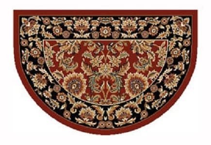 Red & Black Kashan Hearth Rug (6142SH)