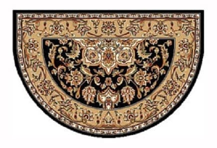 Black & Beige Kashan Hearth Rug (6148SH)