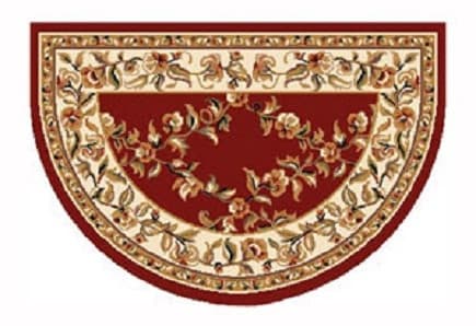 Red and Ivory Trellis Hearth Rug (6149SH)