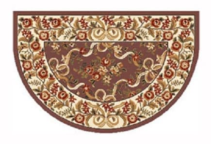 Plum & Ivory Floral Hearth Rug (6150SH)