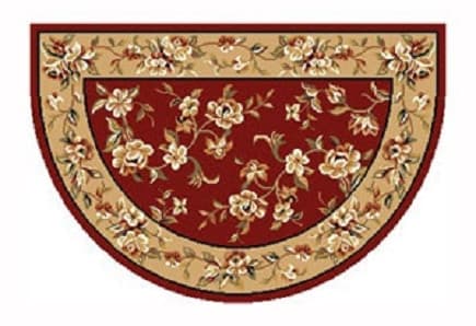 Red and Beige Floral Hearth Rug (6153SH)