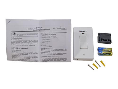 Heatilator IntelliFire Touch Wireless Wall Switch - White (IFT-RC150-HTL)
