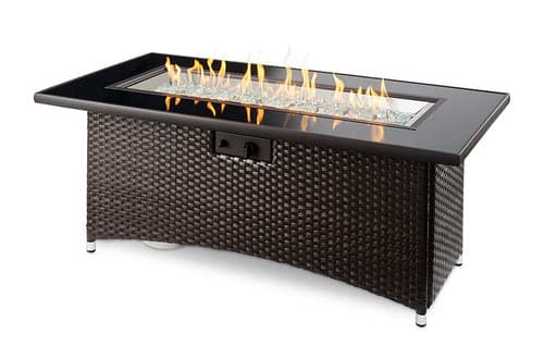 Montego Crystal Fire Pit Coffee Table with Balsam Wicker Base (MG-1242-BLSM-K)