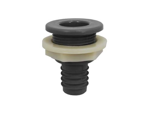 Waterway Bulkhead Silver Gray Fitting with 3/4" Barb (WWP212-1827)