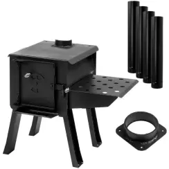 England Stove Works Cub Portable Small Wood Burning Camp Stove Kit
