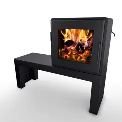 MF Fire 27 Inch Nova 2 Extra Large Wood Burning Stove with Bench