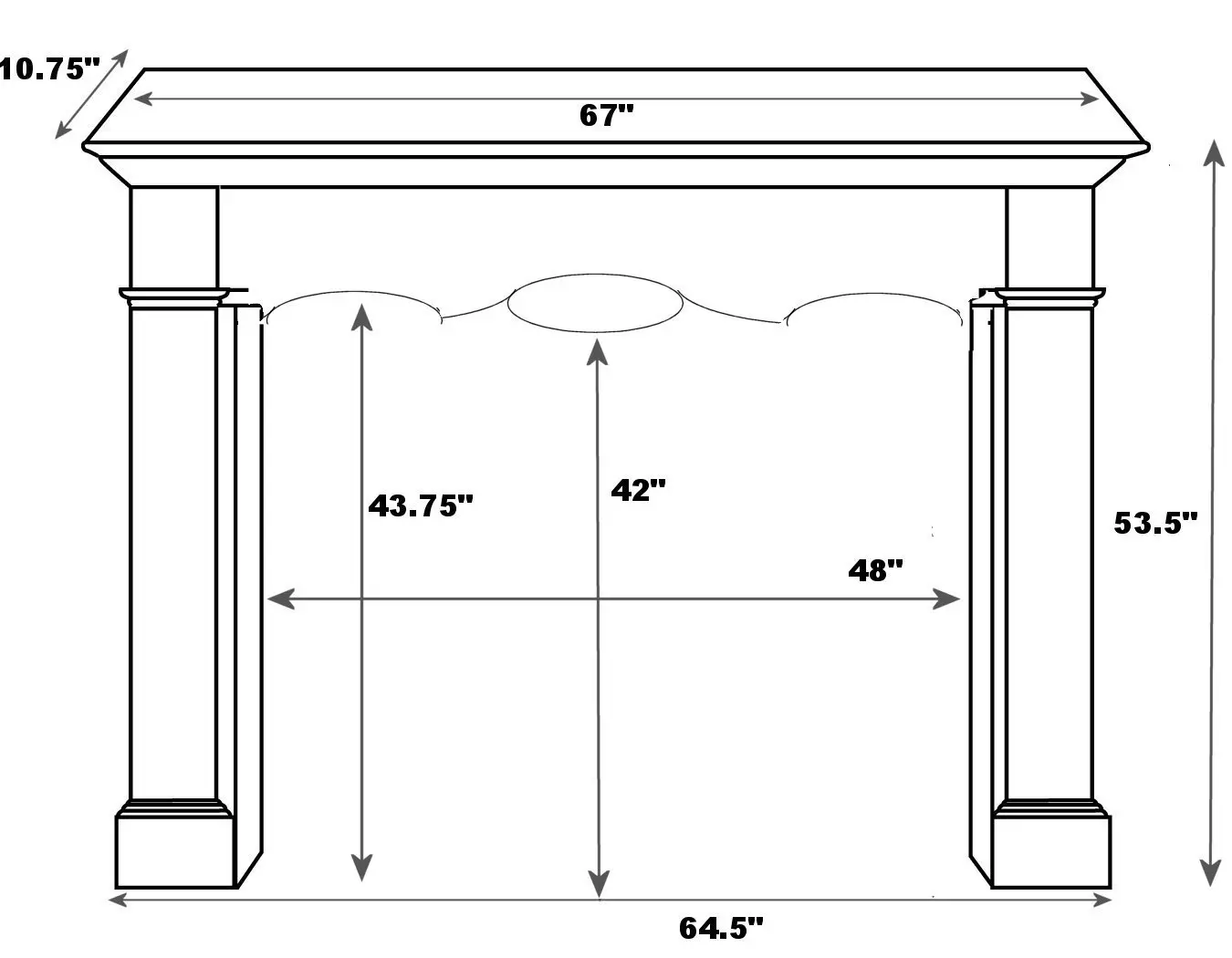 Pearl Mantels 134 Deauville Fireplace Mantel Surround view 3