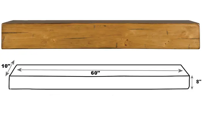 Pearl Mantels 496 Lexington Wooden Fireplace Mantel Shelf view 2
