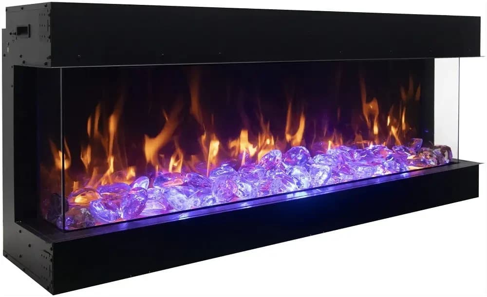 Amantii 76 Inch Tru View XL Bay Front Smart Electric Fireplace