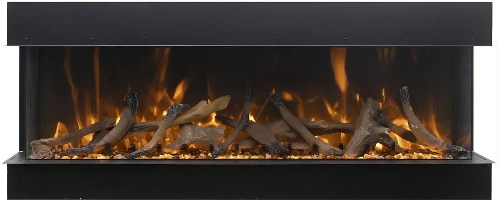 Amantii 76 Inch Tru View Extra Tall XL Bay Front Smart Electric Fireplace