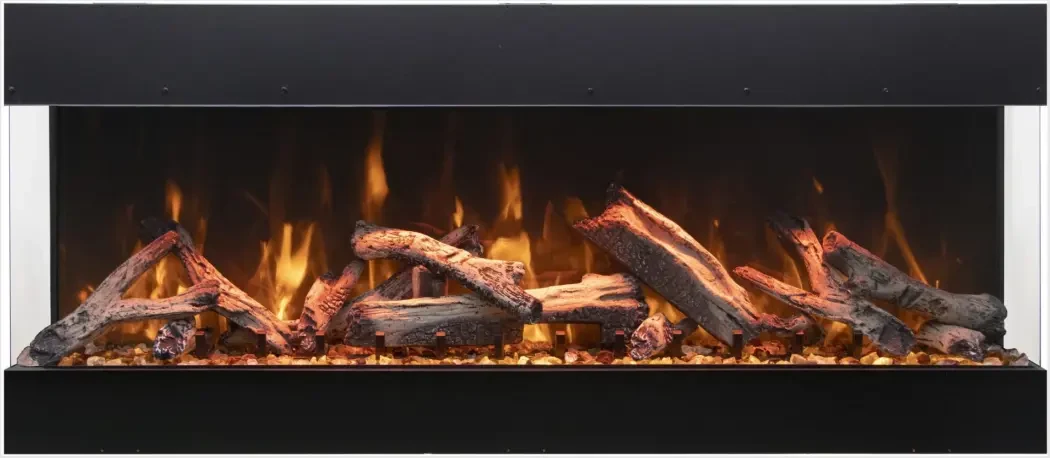 Amantii 77 Inch Tru View Bespoke Built-In 3-Sided Linear Electric Fireplace