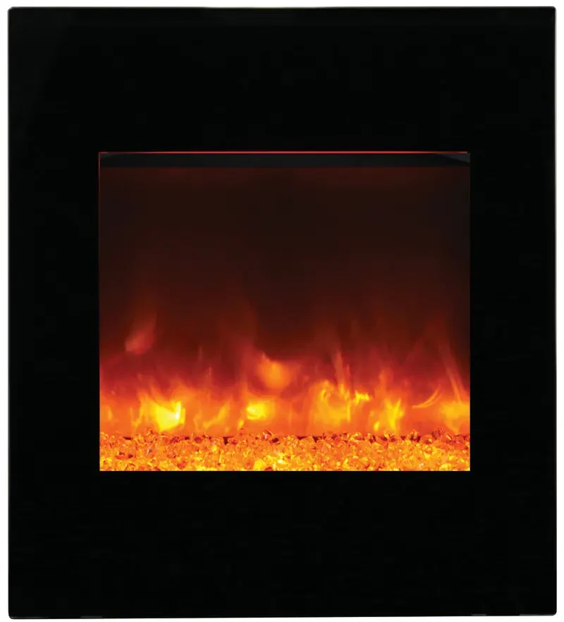 Amantii 24 Inch Wall and Corner Mount Electric Fireplace with Glass Surround