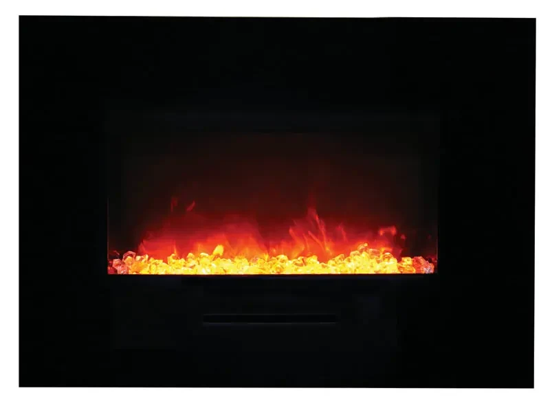 Amantii 26 Inch Wall or Flush Mount Smart Electric Fireplace with Glass Surround