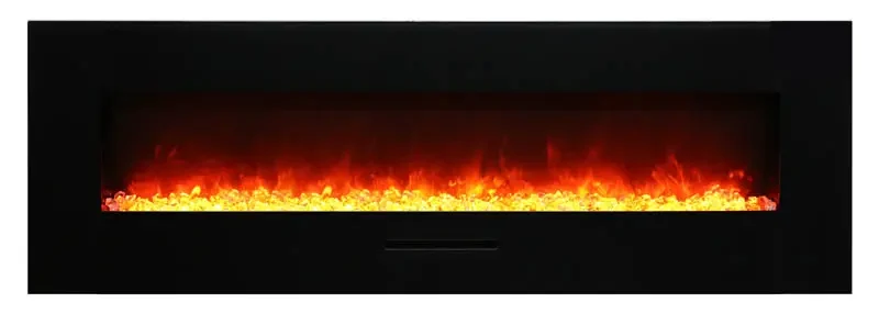 Amantii 60 Inch Wall or Flush Mount Smart Electric Fireplace with Glass Surround