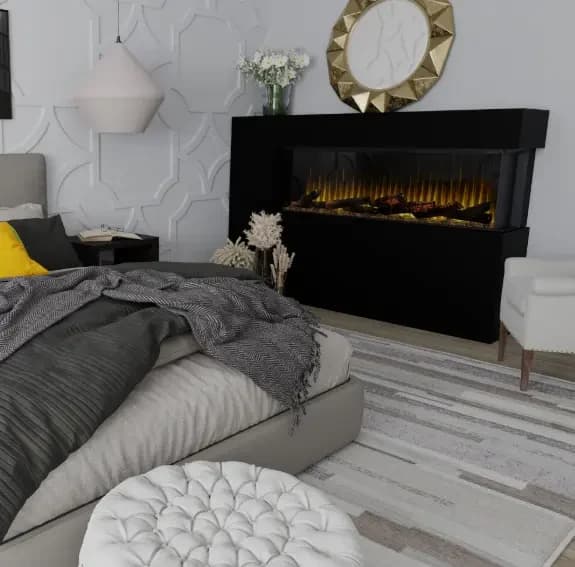 Dimplex 60 Inch Ignite Ultra Built-In Bay Front Linear Electric Fireplace with Corner Options