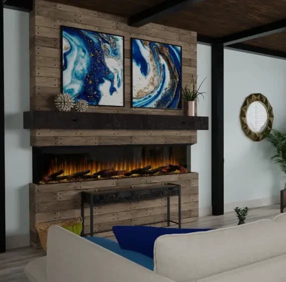 Dimplex 88 Inch Ignite Ultra Built-In Bay Front Linear Electric Fireplace with Corner Options