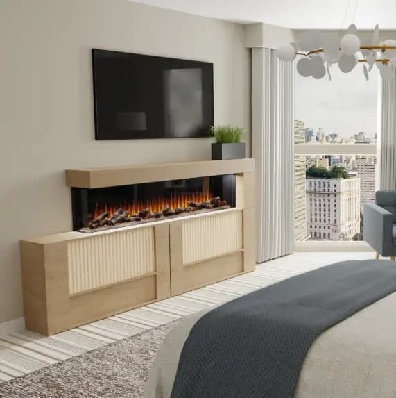 Dimplex 100 Inch Ignite Ultra Built-In Bay Front Linear Electric Fireplace with Corner Options
