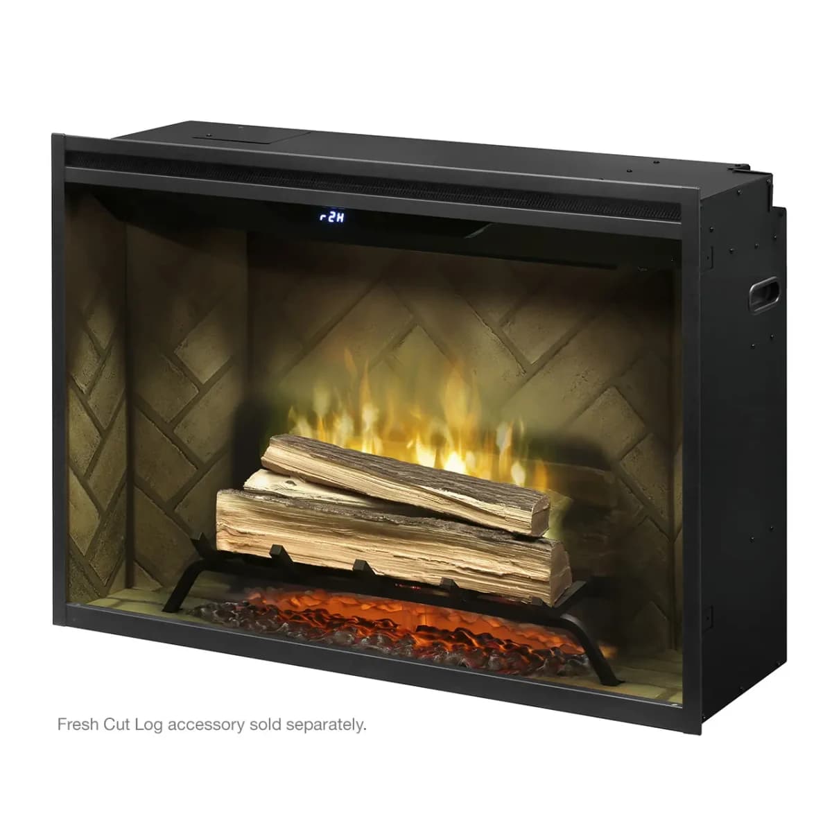 Dimplex 42 Inch Revillusion Portrait Electric Fireplace Firebox with Front Glass and Plug