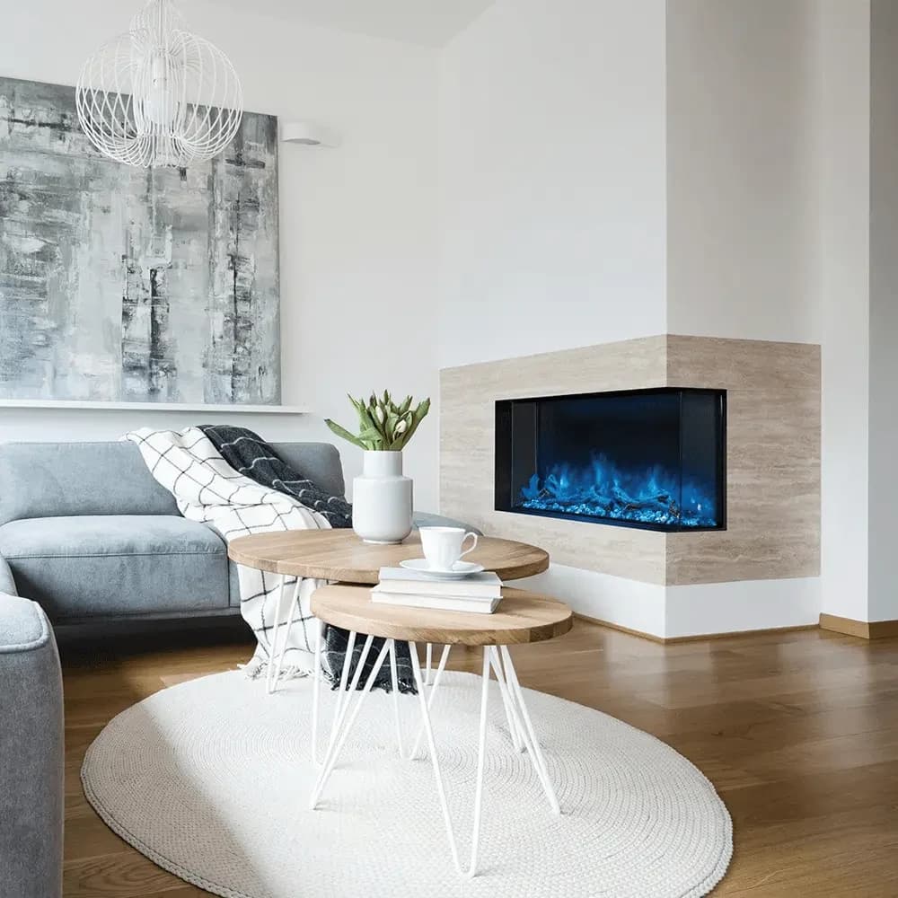Modern Flames 56 Inch Landscape Pro Bay Front Electric Wall Fireplace