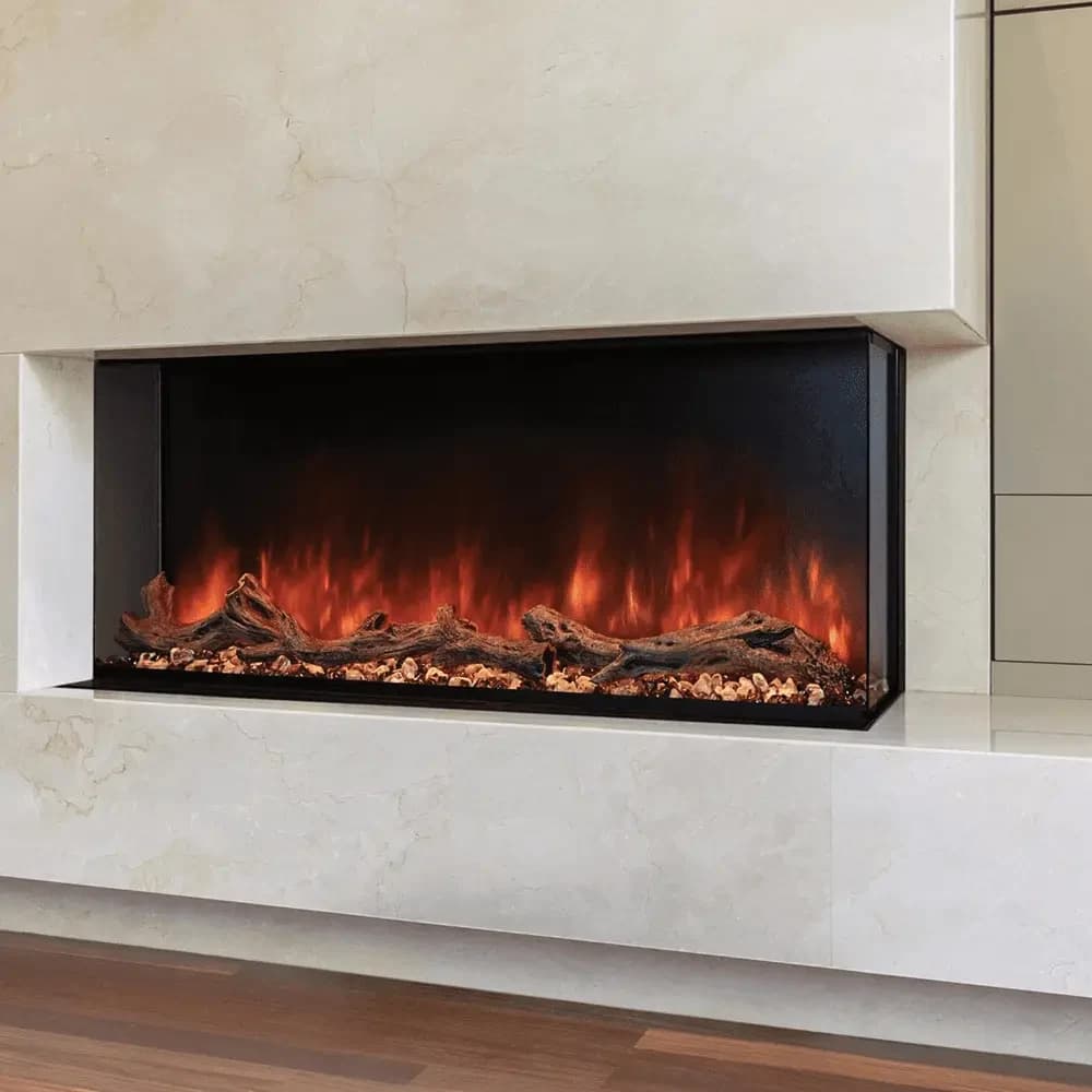 Modern Flames 68 Inch Landscape Pro Bay Front Electric Wall Fireplace