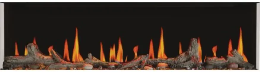 Napoleon 65 Inch Luminex LCD Built-In Bay Front Linear Electric Fireplace with Corner Options