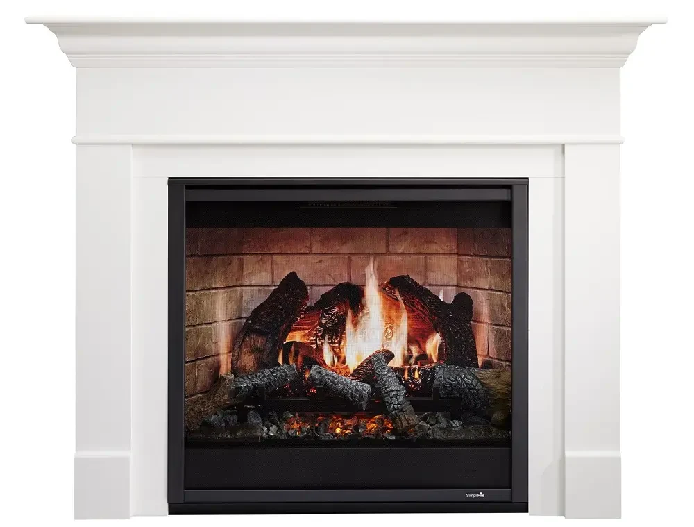 Simplifire 36 Inch Inception Traditional Electric Fireplace with Wescott Mantel Kit