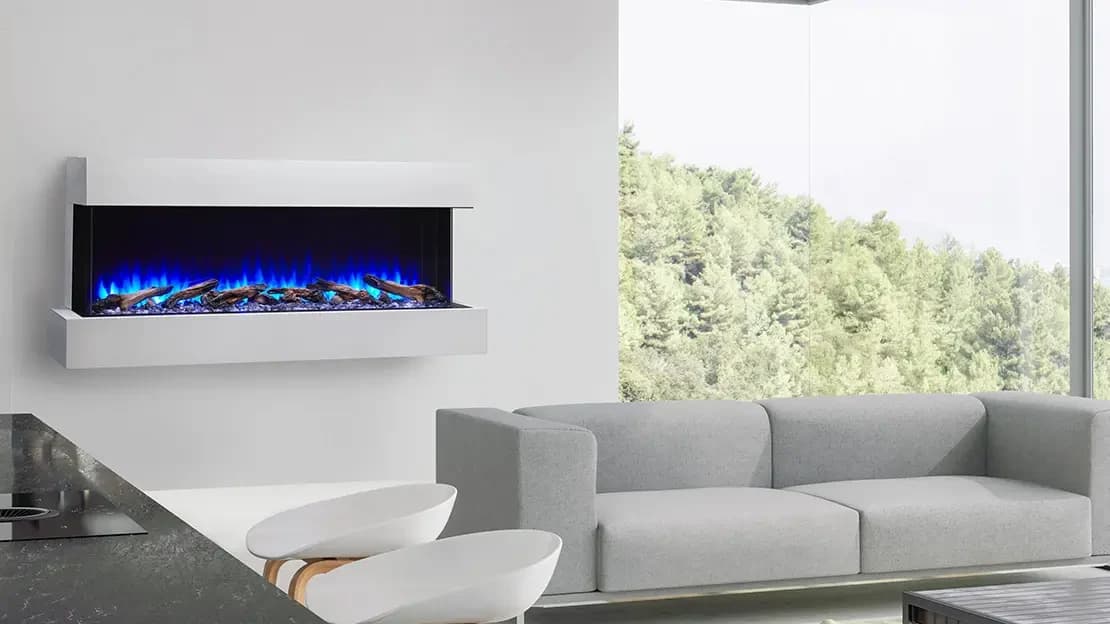 Simplifire 55 Inch Scion Trinity 3-Sided Linear Electric Wall Mounted Fireplace