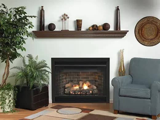 Empire 42 Inch Louvered Keystone Premium B-Vent Gas Fireplace