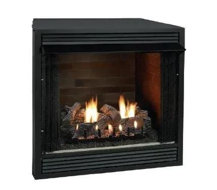 Empire 32 Inch Breckenridge Deluxe Vent Free Louvered Gas Fireplace Firebox with Aged Brick Liner