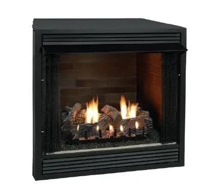 Empire 36 Inch Breckenridge Deluxe Vent Free Louvered Gas Fireplace Firebox with Traditional Brick Liner