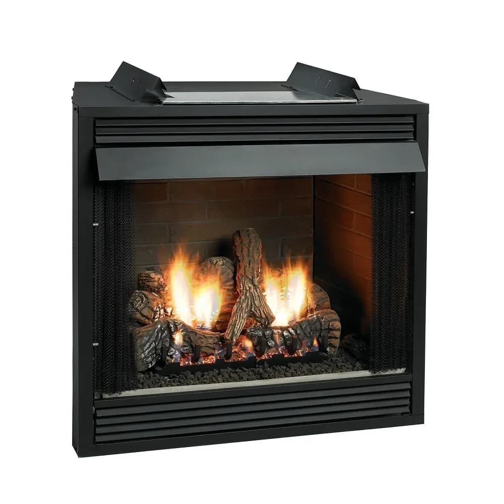 Empire 32 Inch Breckenridge Premium Vent Free Flush Gas Fireplace Firebox with Traditional Brick Ceramic Liner