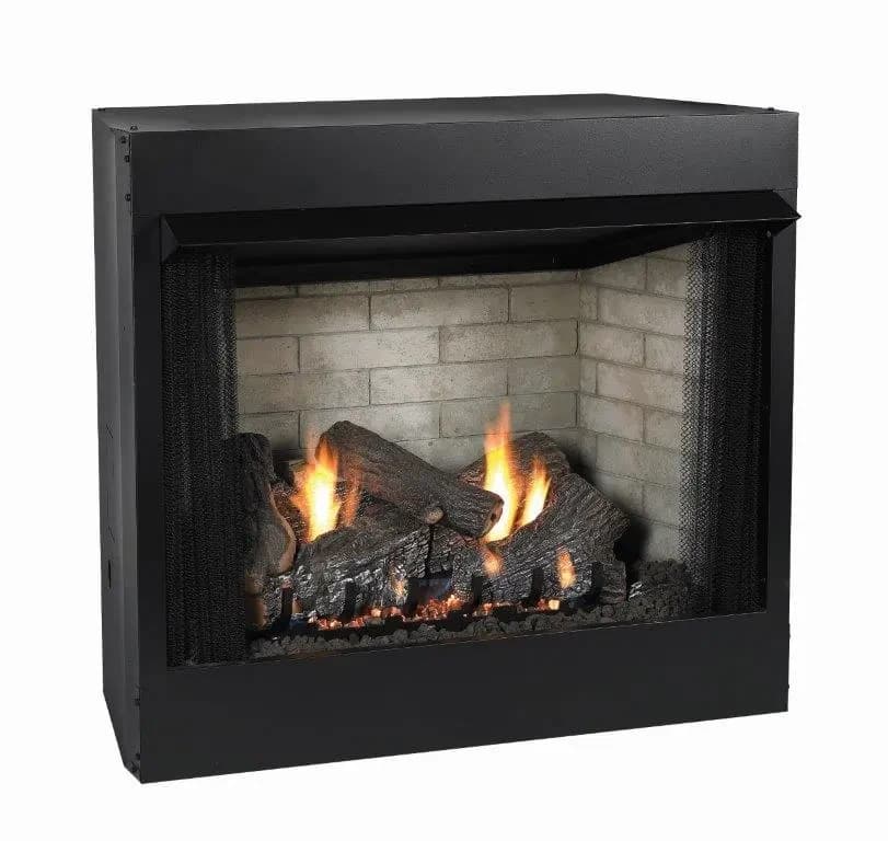 Empire 32 Inch Breckenridge Premium Vent Free Flush Front Fireplace Firebox with Banded Brick Ceramic Liner