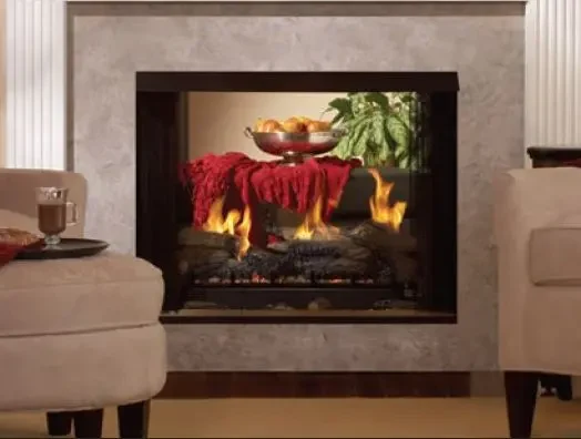 Empire 36 Inch Breckenridge Premium Vent Free See-Through Flush Front Gas Fireplace Firebox