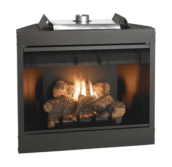 Empire Keystone 34 Inch Natural Gas Flush Front Deluxe B-Vent Fireplace - Intermittent Pilot