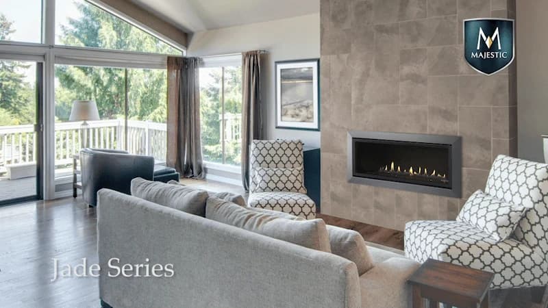 Majestic 32 Inch Jade Series Direct Vent Gas Fireplace - Intellifire Pilot