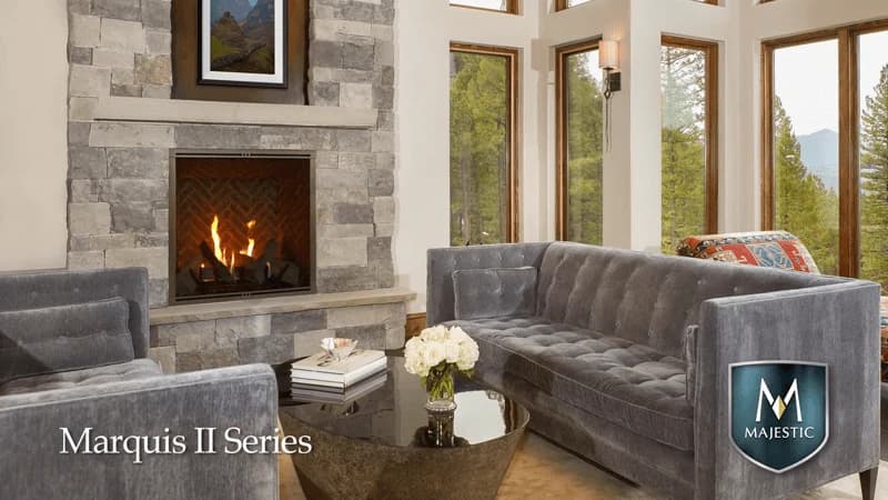Majestic Marquis II 42 Inch Direct Vent See-Through Fireplace with IntelliFire Tough Ignition