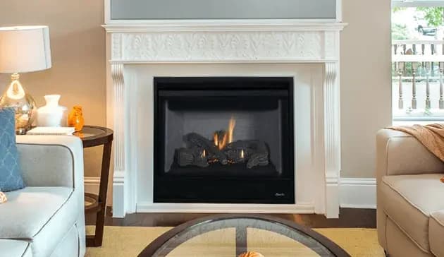 Superior DRT2033 Merit Series 33 Inch Rear Vent Fireplace with Aged Oak Logs - Electronic Ignition