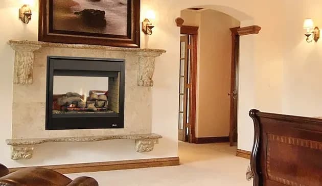 Superior 40 Inch Direct-Vent See-Through Fireplace - Electronic Ignition