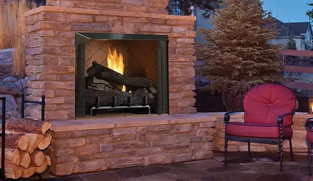 Superior 42 Inch VRE6000 Vent Free Mosaic Masonry Outdoor Fireplace Firebox