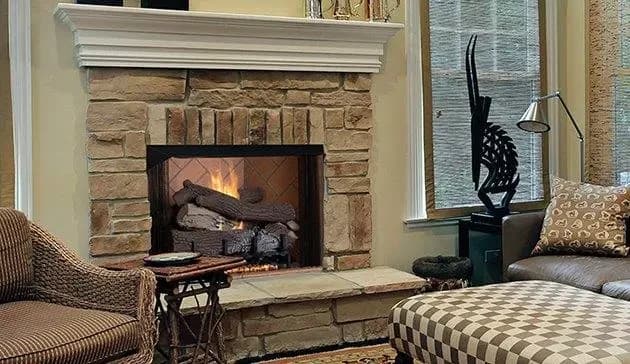Superior 36 Inch VRT6000 Vent Free Mosaic Masonry Fireplace Firebox