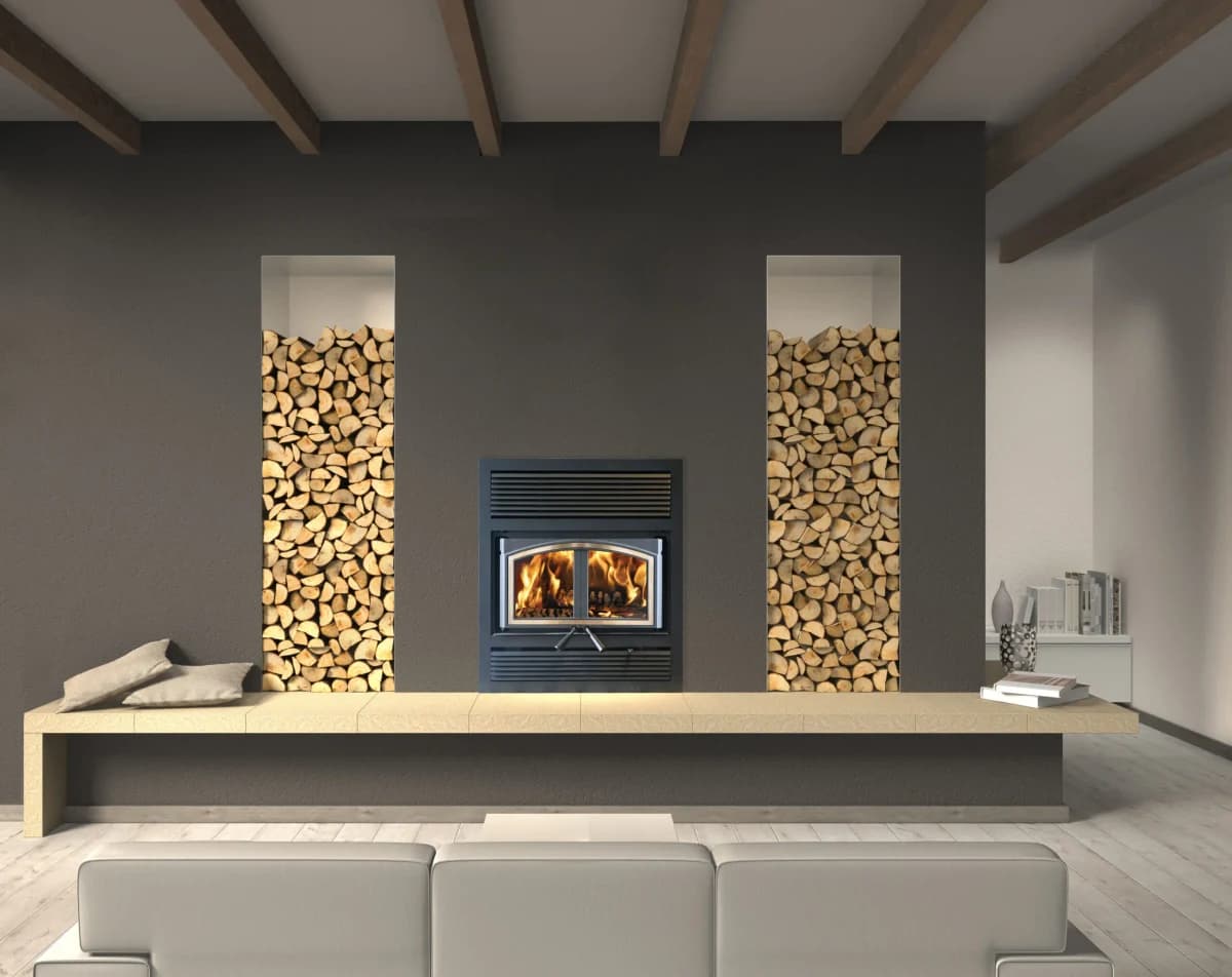 Empire Stove 36 Inch Metallic Black Steel St Clair 3000 Wood Burning Fireplace