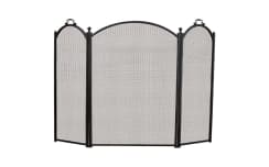 Dagan 52 x 40 Inch Three Fold Arched Black Fireplace Screen