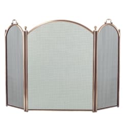Dagan Three Fold Antique Brass Arched Fireplace Screen