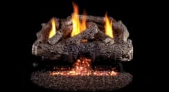 Real Fyre 16/18 Inch Charred Frontier Oak Ventless Natural Gas Logs Set - Safety Pilot Kit