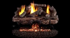Real Fyre Real Fyre 30 Inch Charred Aged Split Oak Ventless Propane Gas Logs Set - Variable Flame Remote Pilot Kit